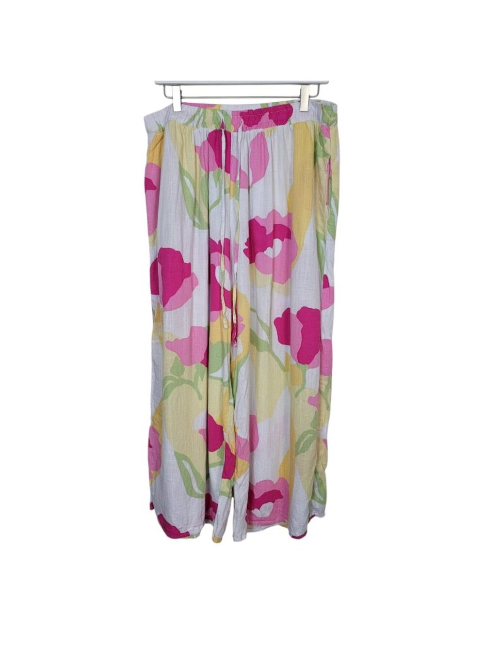 Vince Camuto Lg Ultra Wide Leg Palazzo Pants Water Color Dopamine Rayon Linen